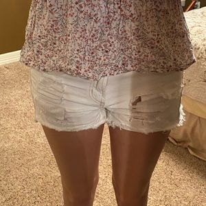 Miss white ripped jean shorts